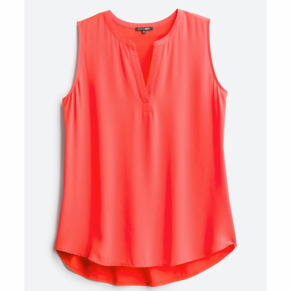 Coral Mixed Material Blouse
